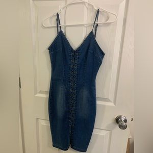 Denim mini dress-windsor